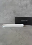 Deco Oval Catchall Tray Large: White