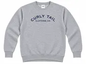 Blue 'Curly Tail' Script Center Chest Crewneck Sweatshirt | Heather Grey