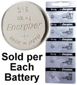 Energizer 319 (SR527SW) Silver Oxide Watch Battery. On Tear Strip