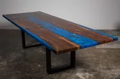 Black Walnut Epoxy River Table, 112"