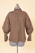 Brown 70s Does Victorian Daisy Blouse By Young Victorian by Arpeja, S