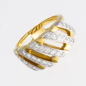 18K 5 ROW ESTATE DIAMOND AND PLATINUM RING