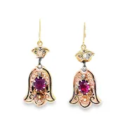 10K Victorian Garnet Earrings