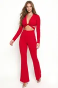 IB2425AP - COLLAR OPEN STOMACH JUMPSUIT