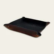 Valet Tray | American Bison Horween Dublin | Black & Tan