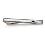 2 5/8″ Silver with Small Jet Diamond Center / Long Tie Bar
