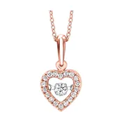 10K RG 1/5 ct. tw. Diamond Heart Shape Pendant