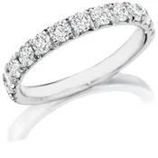 12 Stone Round Shared prong Diamond Wedding Band .98cttw