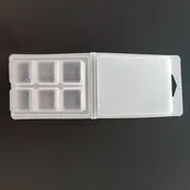 6 Cavity Wax Melt Molds Clear Empty Plastic Candle Box Clamshells for Wax or Soap Clear/black/Frost