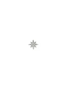 Aztec Micro North Star Stud - White Gold (Single)