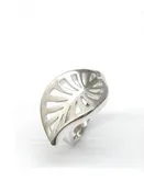 Contemporary Sterling Silver Leaf Motif Ring