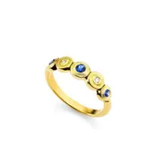 Blue Sapphire & Diamond Ring