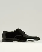 BLACK PATENT CALFSKIN OXFORD SHOES