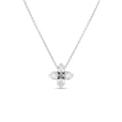 18K WHITE GOLD LOVE IN VERONA DIAMOND FLOWER NECKLACE