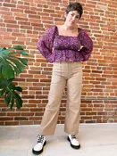 Norma Highest Rise Wide Leg Denim in Latte