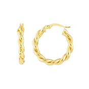 15MM Twist Hoop Earrings in 14K Yellow Gold