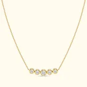 1.00 CTW Bezel-Set Five-Stone Round Lab-Grown Diamond Necklace