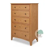 Amish made Cody Oak 5 Drawer Tall Chest