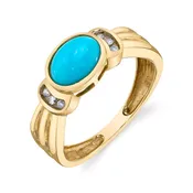1990s Turquoise Diamond Ring