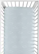 Airplane Green and Blue Collection Crib Sheet - Cloud Print