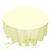 108" Round Polyester Tablecloth Ivory | All Occasion Rentals