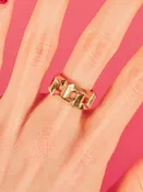 14k Geometric Chainink Ring