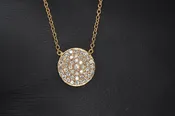 14 Karat Rose Gold Diamond disc Necklace