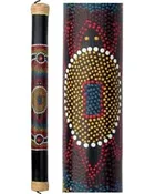 Bamboo Rainstick Aboriginal Turtle Design 16″