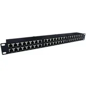 Cat6a Network Shielded 48-Port Patch Panel, 1U, 19