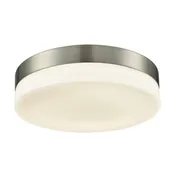 11" Round Flushmount in Satin Nickel with Opal Glass - Large