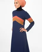 Active Orange Highlight Retro Abaya Jilbab