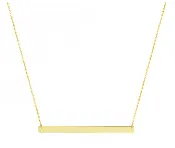 14K Gold Thin Bar Plate Necklace