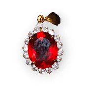 5-Micron Gold-Plated Red Garnet Pendant – 1"