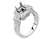 CATHEDRAL BASKET DIAMOND ENGAGEMENT RING IN 18 KARAT WHITE GOLD