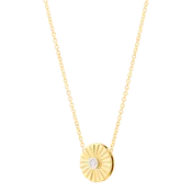 14k Italian Gold Starburst Diamond Pendant-FDF085821BDM16