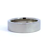 14k White Gold Wedding Band-Custom Made 6mm Stovepipe Style Wedder