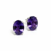 14kw Amethyst Stud Earrings