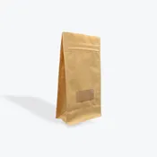 10 oz - 16oz Brown Kraft Paper Box Pouch with Window - 1000 Pack - 4" x 2.35" x 7.8" x 2.35"