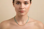 Beaded Crystal Necklace - Turquoise