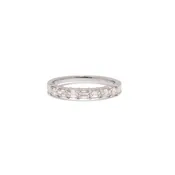 18kw Emerald Cut Diamond Band