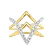 0.32 cttw “V” Diamond Ring