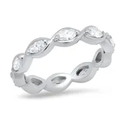 14K Gold Diamond Twisted Eternity Band