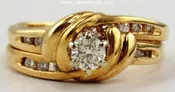 14K Two-tone Gold Diamond Wedding Set