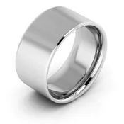 10K White Gold 10mm flat comfort fit wedding band