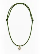 Ana Moss Silk Cord/Gold Pendant