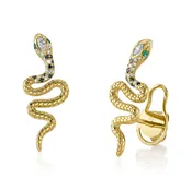 Black &amp; White Diamond Snake Earrings