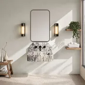 24" Calacatta Viola Fluted Floating Marble Vanity