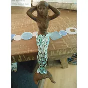 Beach Decor Cast Iron Ledge Sitter Mermaid with Limpet Shells — Candy's Cottage
