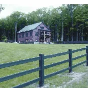 3-Rail Forest Green Fence