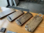 1/3 bourbon barrel head tray